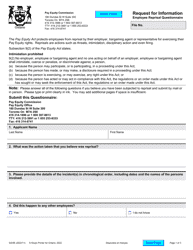 Document preview: Form 0203E Request for Information - Employee Reprisal Questionnaire - Ontario, Canada