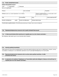 Forme A-135 Reponse/Intervention - Requete En Revision D&#039;un Avis De Contravention - Ontario, Canada (French), Page 2