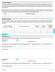 Form 1975E Application for Employment Occupational Health and Safety Inspector - Industrial - Ontario, Canada, Page 3