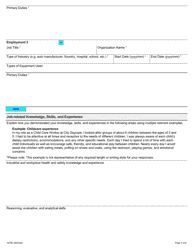 Form 1975E Application for Employment Occupational Health and Safety Inspector - Industrial - Ontario, Canada, Page 4