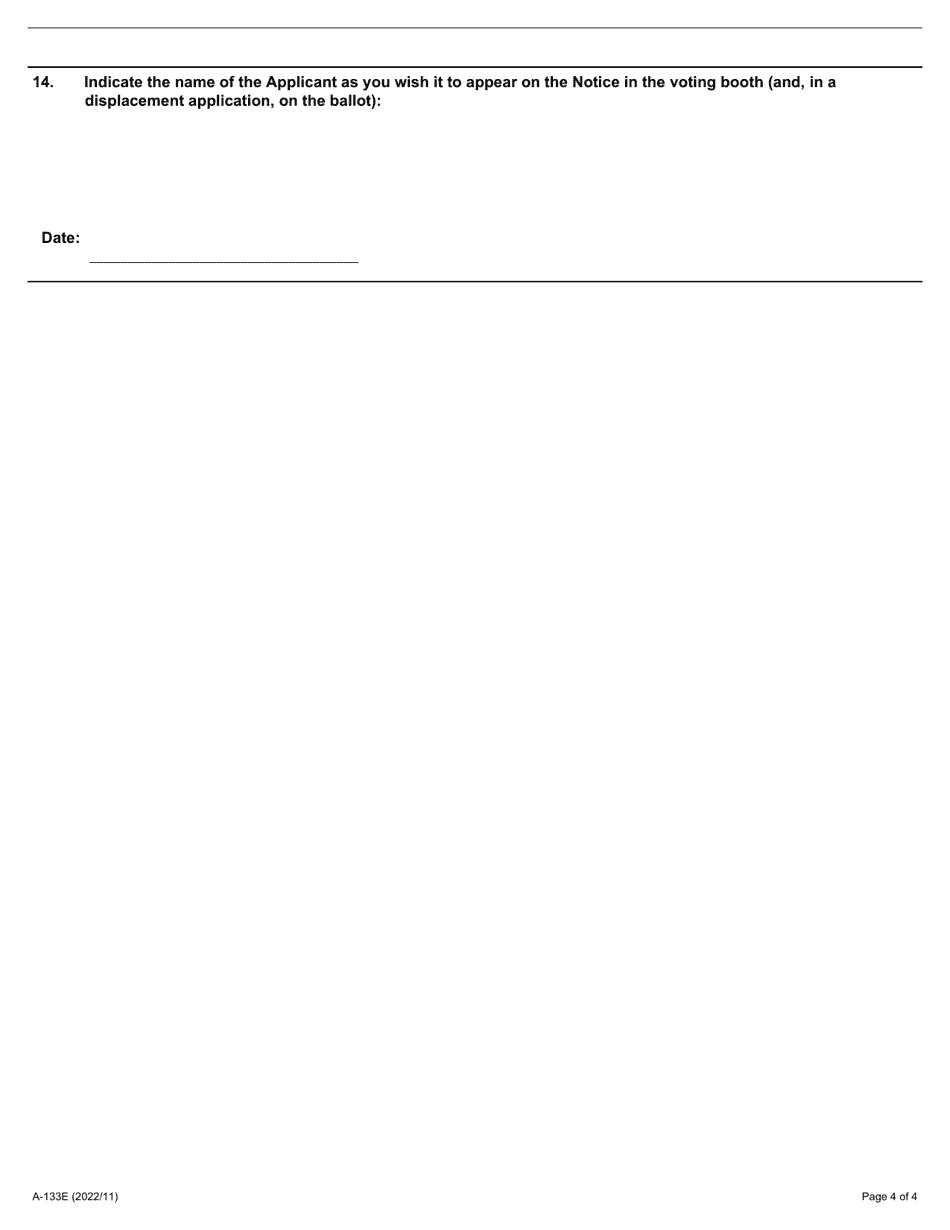 Form A-133 Vote Arrangements in the Construction Industry - Ontario, Canada, Page 4