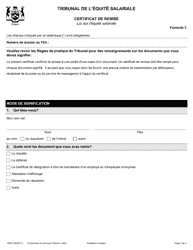 Forme 3 (1993) Certificat De Remise - Ontario, Canada (French)