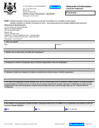 Forme 0201F Demande D&#039;information: Syndicat/Employeur - Ontario, Canada (French)