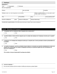 Forme A-94 Depot Par L&#039;employeur - Requete En Accreditation Dans L&#039;industrie De La Construction (Association Patronale) - Ontario, Canada (French), Page 2