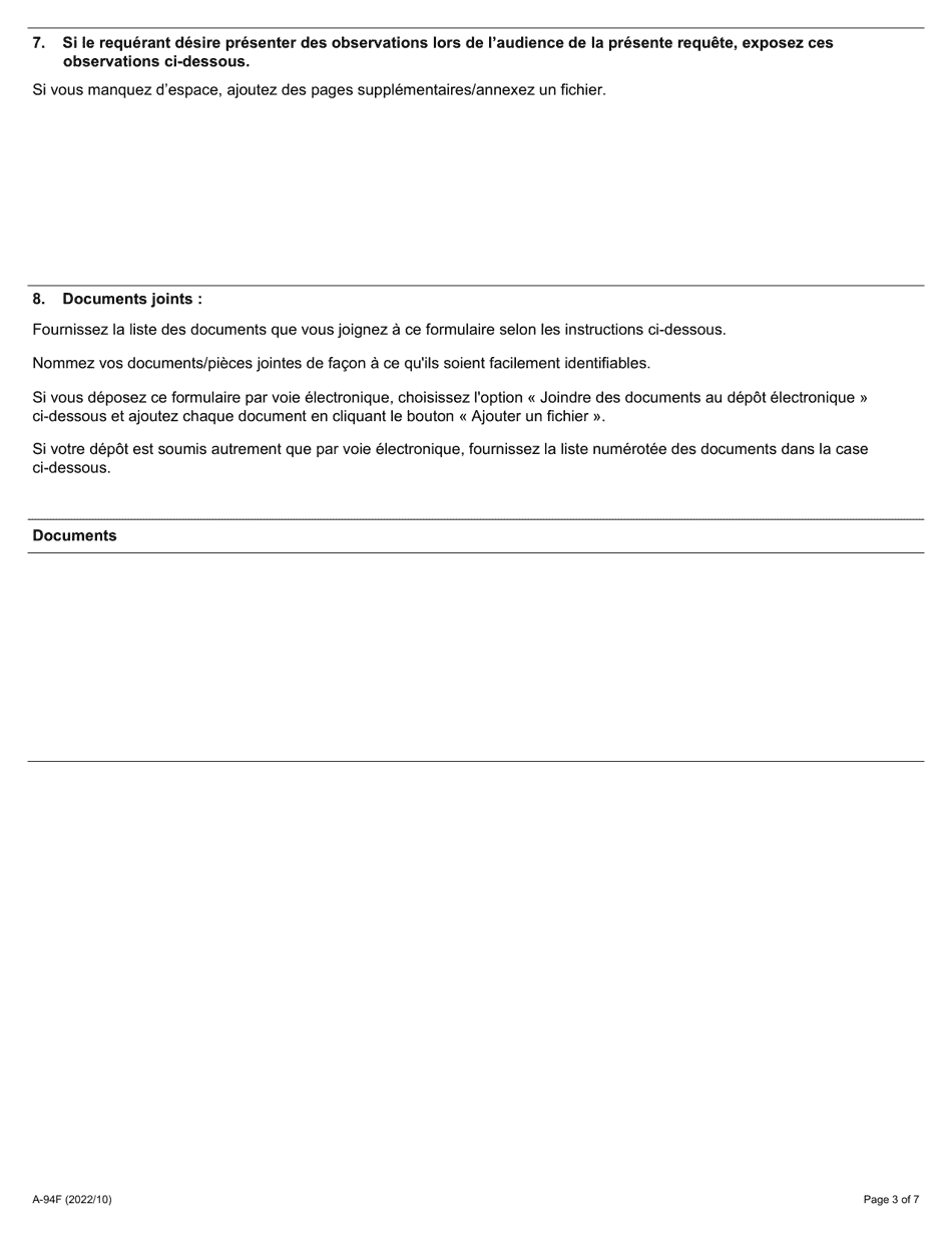 Forme A-94 Depot Par Lemployeur - Requete En Accreditation Dans Lindustrie De La Construction (Association Patronale) - Ontario, Canada (French), Page 3