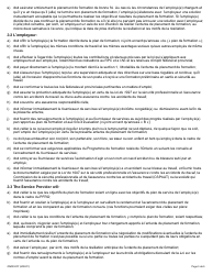 Forme ON00331F Entente De Placement De Formation Du Programme De Formation Relais De L&#039;ontario - Ontario, Canada (French), Page 2