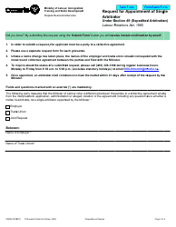 Form 2020E Request for Appointment of Single Arbitrator Under Section 49 (Expedited Arbitration) - Ontario, Canada