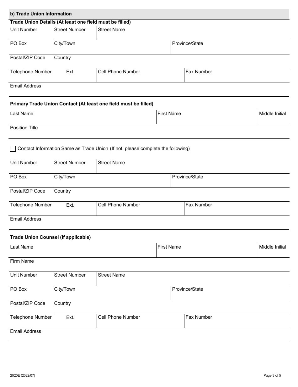 Form 2020E Request for Appointment of Single Arbitrator Under Section 49 (Expedited Arbitration) - Ontario, Canada, Page 3