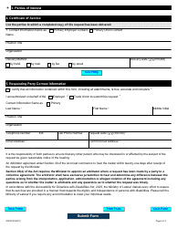 Form 2020E Request for Appointment of Single Arbitrator Under Section 49 (Expedited Arbitration) - Ontario, Canada, Page 5