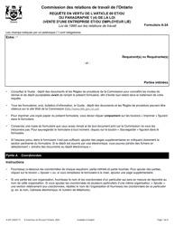 Document preview: Forme A-24 Requete En Vertu De L'article 69 Et/Ou Du Paragraphe 1 (4) De La Loi (Vente D'une Entreprise Et/Ou Employeur Lie) - Ontario, Canada (French)