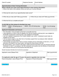 Form ON00129E Grant for Apprentice Learning Program (The Grant) Northern Region - Ontario, Canada, Page 2