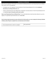 Form A-45 Application Concerning Failure to Furnish Financial Statement - Ontario, Canada, Page 6