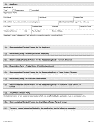 Form A-137 Application Under Section 20 or 20.1 of the Act - Ontario, Canada, Page 2