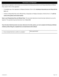 Form A-35 Application for Religious Exemption - Ontario, Canada, Page 7