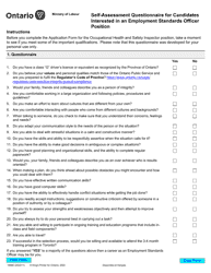 Document preview: Form 1986E Self-assessment Questionnaire for Candidates Interested in an Employment Standards Officer Position - Ontario, Canada