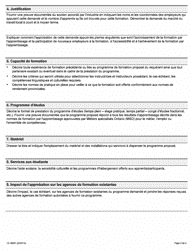 Forme 12-1885F Demande D&#039;approbation D&#039;agence De Formation Par L&#039;apprentissage - Ontario, Canada (French), Page 2