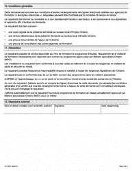 Forme 12-1885F Demande D&#039;approbation D&#039;agence De Formation Par L&#039;apprentissage - Ontario, Canada (French), Page 3