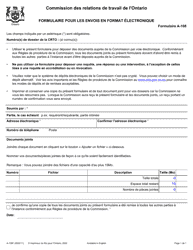 Document preview: Forme A-108 Formulaire Pour Les Envois En Format Electronique - Ontario, Canada (French)