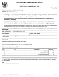 Document preview: Form A-108 Electronic Submissions Form - Ontario, Canada