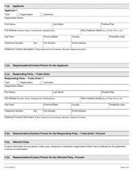Form A-11 Application for Termination of Bargaining Rights Under Section 64, 65 or 66 of the Act - Ontario, Canada, Page 2