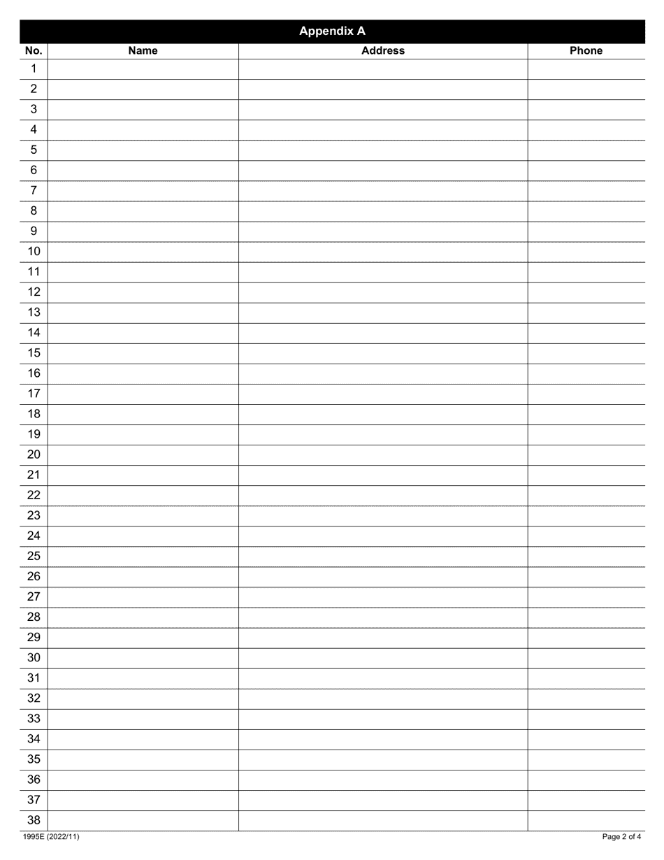 Form 5 (1995E) Certificate of Appointment as Agent on Behalf of Anonymous Employee(S) - Ontario, Canada, Page 2