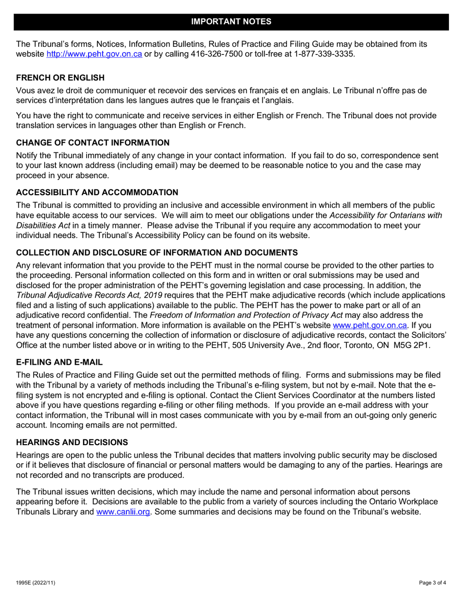 Form 5 (1995E) Certificate of Appointment as Agent on Behalf of Anonymous Employee(S) - Ontario, Canada, Page 3