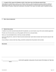 Form A-50 Application Under Section 58(3) of the Act (Early Termination of Collective Agreement) - Ontario, Canada, Page 3