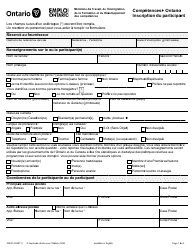 Forme 3034F Competences+ Ontario Inscription Du Participant - Ontario, Canada (French)