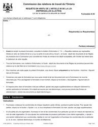 Forme A-53 Requete En Vertu De L&#039;article 50 De La Loi (Represailles Illicites) - Ontario, Canada (French)
