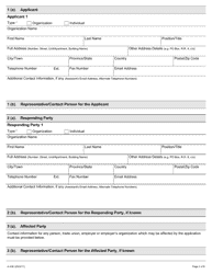 Form A-43 Application Regarding Failure to Comply With Terms of Settlement - Ontario, Canada, Page 2
