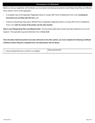 Form A-43 Application Regarding Failure to Comply With Terms of Settlement - Ontario, Canada, Page 6
