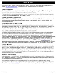 Form 1 (1991E) Application for Hearing - Ontario, Canada, Page 5