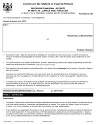 Document preview: Forme A-126 Reponse/Intervention - Requete En Vertu De L'article 25 Ou 26 De La Loi - Ontario, Canada (French)