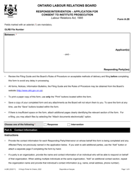 Form A-28 Response/Intervention - Application for Consent to Institute Prosecution - Ontario, Canada