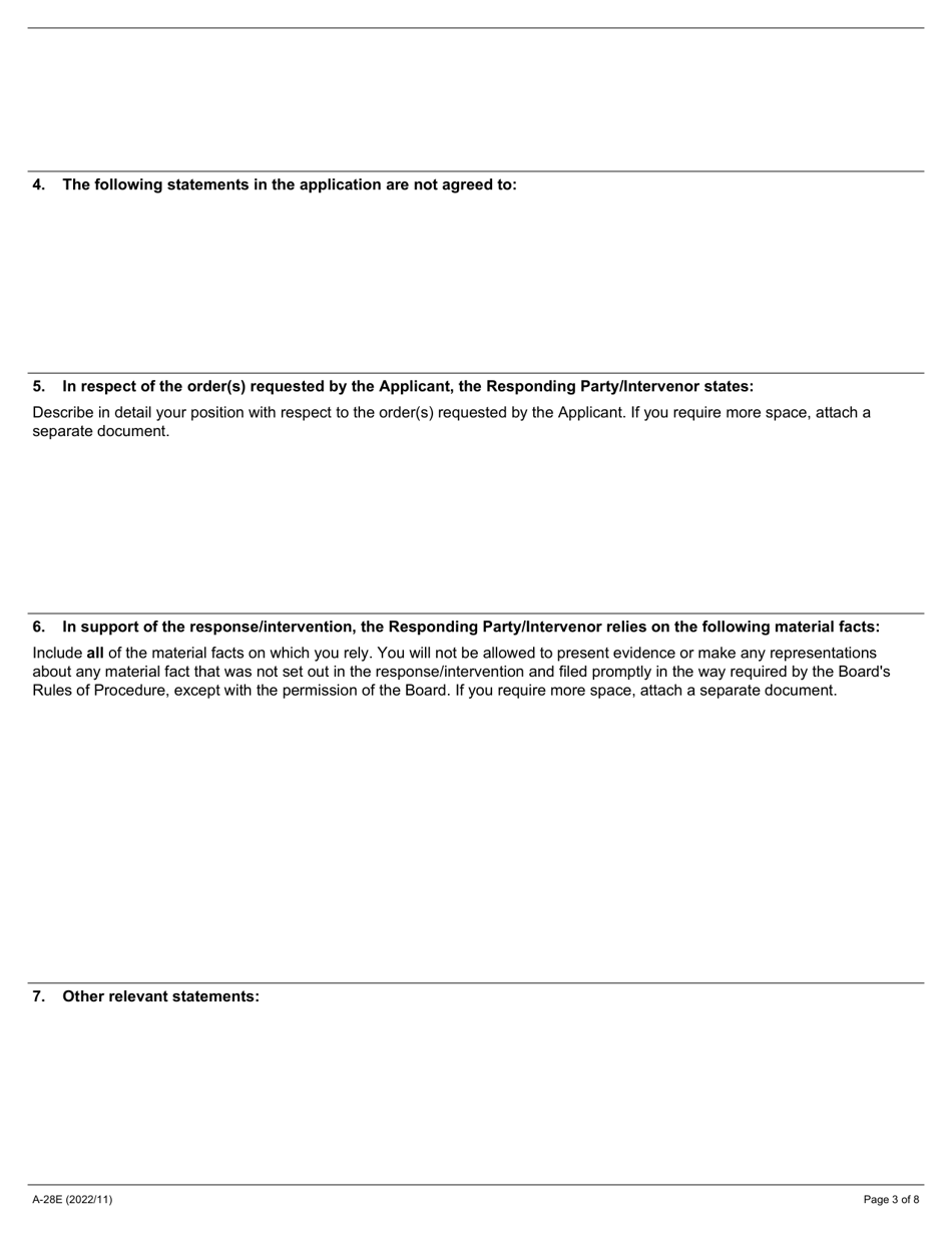 Form A-28 Response / Intervention - Application for Consent to Institute Prosecution - Ontario, Canada, Page 3