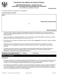 Forme A-28 Reponse/Intervention - Requete En Vue D&#039;obtenir L&#039;autorisation D&#039;introduire Une Poursuite - Ontario, Canada (French)