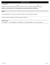 Forme A-28 Reponse/Intervention - Requete En Vue D&#039;obtenir L&#039;autorisation D&#039;introduire Une Poursuite - Ontario, Canada (French), Page 7
