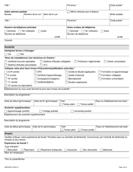 Forme ON00320F Inscription De La Participante Ou Du Participant Au Programme De Formation Relais De L&#039;ontario - Ontario, Canada (French), Page 2
