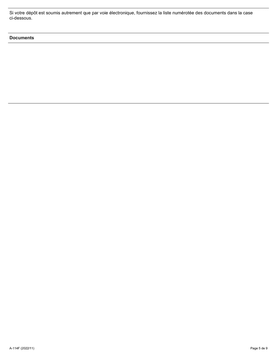 Forme A-114 Requete En Revision - Ontario, Canada (French), Page 5