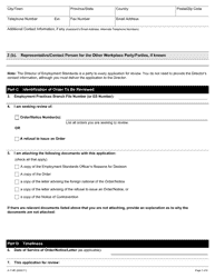 Form A-114 Application for Review - Ontario, Canada, Page 3