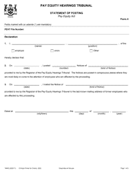 Form 4 (1994E) Statement of Posting - Ontario, Canada