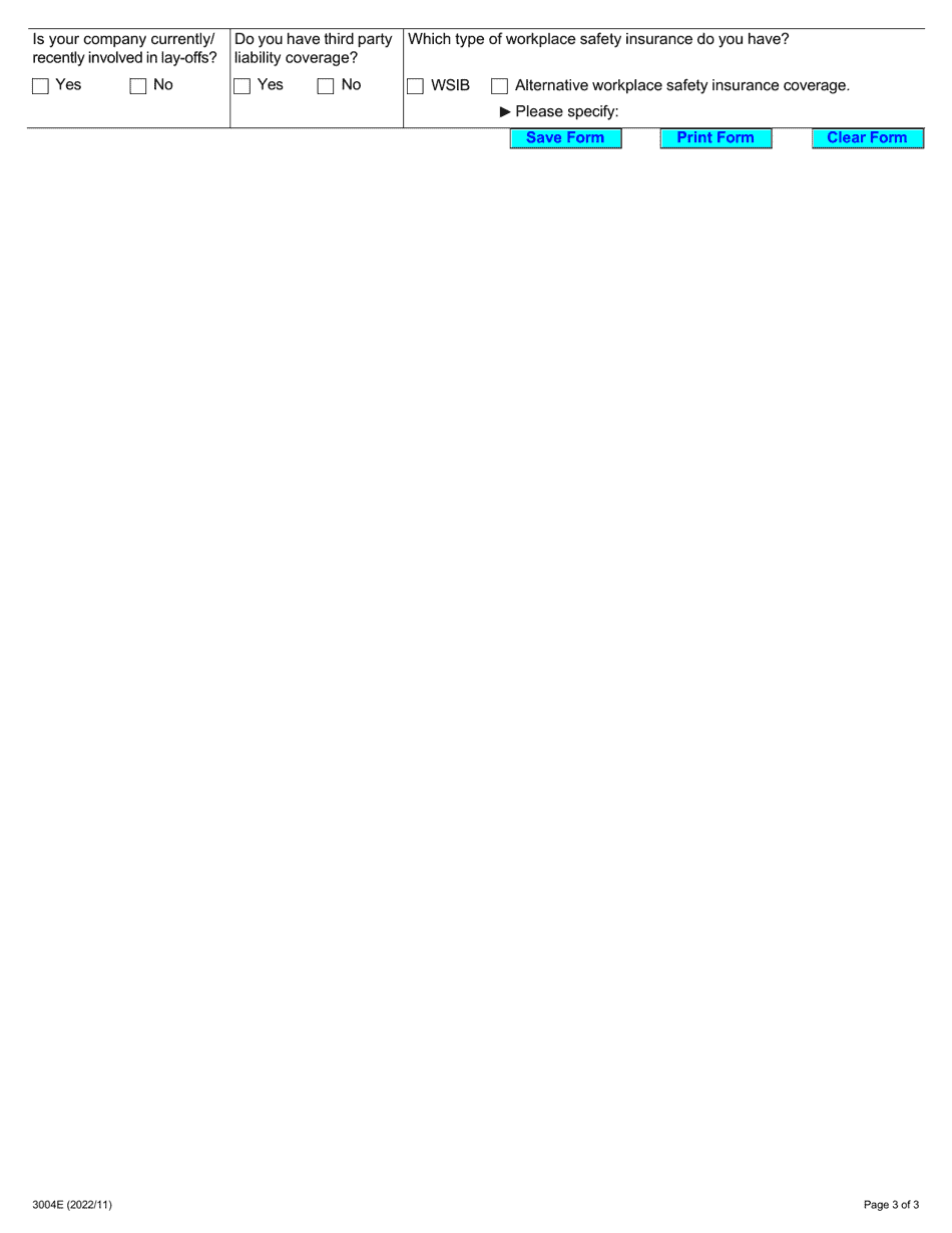 Form 3004E Employment Ontario Employer Registration - Ontario, Canada, Page 3