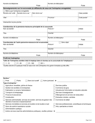 Forme 3004F Emploi Ontario - Inscription De L&#039;employeur - Ontario, Canada (French), Page 2