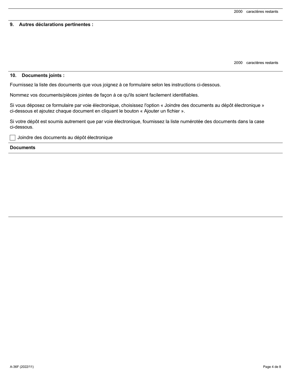 Forme A-36 Reponse / Intervention - Requete Relative a La Derogation En Raison De Convictions Religieuses - Ontario, Canada (French), Page 4