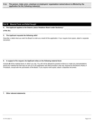 Form A-101 Application Under Section 6, 9, 10, 11, 18 or 23 of the Ambulance Services Collective Bargaining Act, 2001 - Ontario, Canada, Page 3