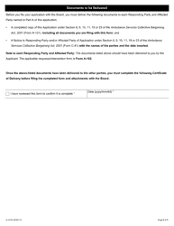 Form A-101 Application Under Section 6, 9, 10, 11, 18 or 23 of the Ambulance Services Collective Bargaining Act, 2001 - Ontario, Canada, Page 6