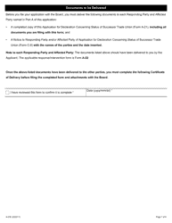 Form A-21 Application for Declaration Concerning Status of Successor Trade Union - Ontario, Canada, Page 7