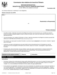 Document preview: Forme A-48 Reponse/Intervention - Requete Relative a Un Etat Financier Insuffisant - Ontario, Canada (French)