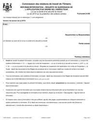 Document preview: Forme A-68 Reponse/Intervention - Requete En Suspension De L'application D'un Ordre De L'inspecteur - Ontario, Canada (French)