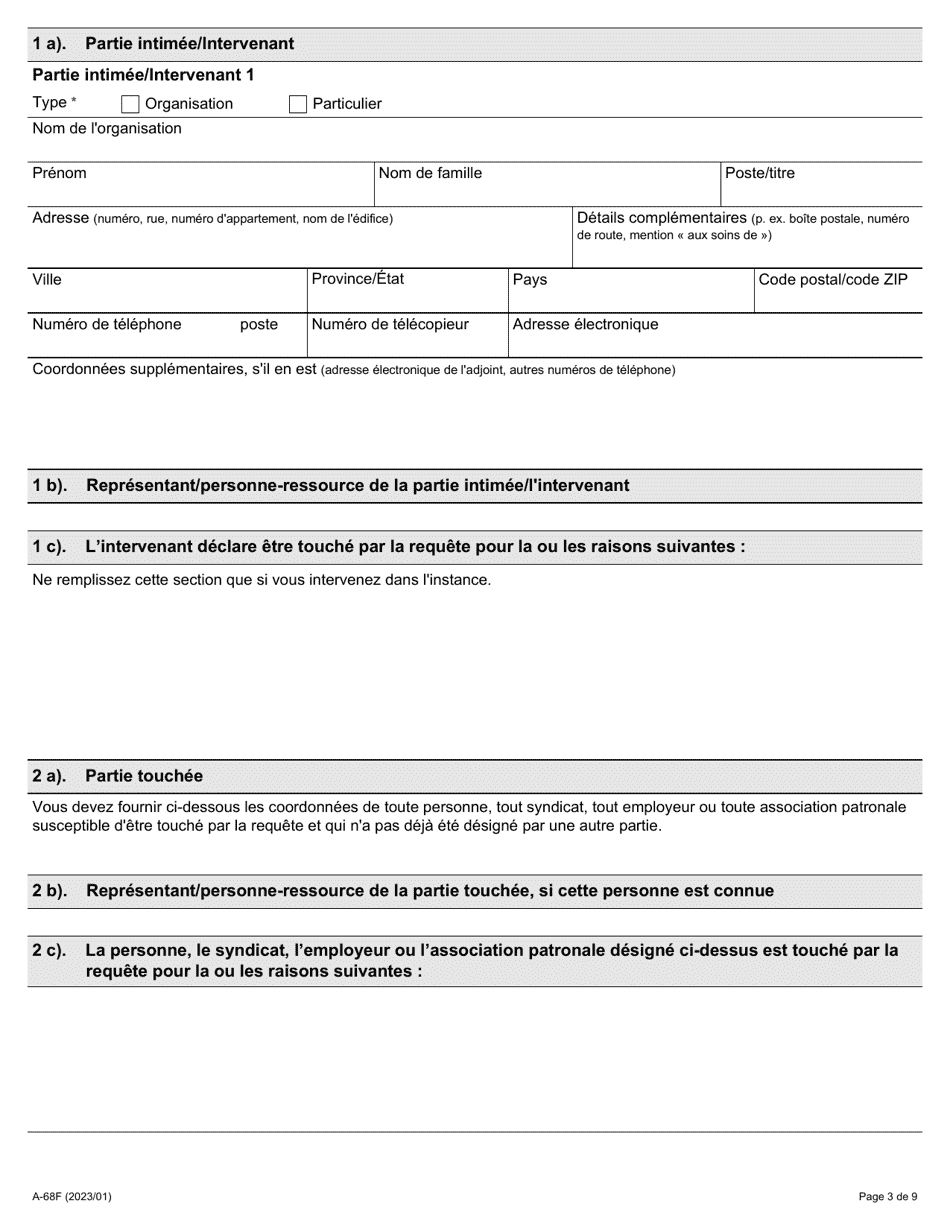 Forme A-68 Reponse / Intervention - Requete En Suspension De Lapplication Dun Ordre De Linspecteur - Ontario, Canada (French), Page 3